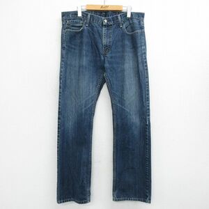 W36/古着 リーバイス Levis 514 ジーンズ メンズ ヒゲ コットン 紺 ネイビー デニム 24feb14 中古 ボトムス ジーパン Gパン ロング パンツ