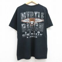 XL/古着 半袖 Tシャツ メンズ マートルビーチ バイクラリー 大きいサイズ コットン クルーネック 黒 ブラック 24feb15 中古_画像2