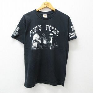 L/古着 フルーツオブザルーム 半袖 ビンテージ Tシャツ メンズ 00s POPS POSSE コットン クルーネック 黒 ブラック 24feb15 中古