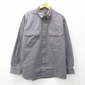 XL/古着 カベラス 長袖 シャツ メンズ 大きいサイズ コットン グレー系 24feb15 中古 トップス