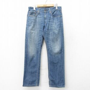 W32/古着 リーバイス Levis 514 ジーンズ メンズ ヒゲ コットン 紺 ネイビー デニム 24feb16 中古 ボトムス ジーパン Gパン ロング パンツ