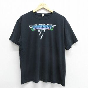 L/古着 半袖 ビンテージ ロック バンド Tシャツ メンズ 00s バンヘイレン ヴァンヘイレン コットン クルーネック 黒 ブラック 24feb16 中古