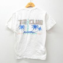 M/古着 ヘインズ 半袖 ビンテージ Tシャツ メンズ 80s ヤシの木 カタリナ コットン クルーネック 白 ホワイト 24feb16 中古_画像1