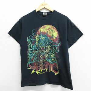 M/古着 半袖 ビンテージ ロック バンド Tシャツ メンズ 00s エイバイオティク ABIOTIC コットン クルーネック 黒 ブラック 24feb16 中古