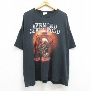 XL/古着 ヘインズ 半袖 ビンテージ ロック バンド Tシャツ メンズ 00s アベンジドセブンフォールド アヴェンジドセヴンフォールド 大きいサ