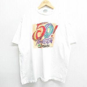 XL/古着 半袖 ビンテージ Tシャツ メンズ 90s Perfection 大きいサイズ コットン クルーネック 白 ホワイト 24feb17 中古