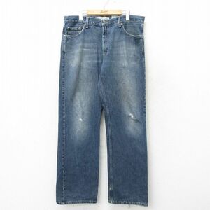 W38/古着 リーバイス Levis 529 ジーンズ メンズ ローライズ ヒゲ コットン 紺 ネイビー デニム 24feb17 中古 ボトムス ジーパン Gパン ロ