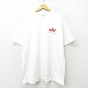 XL/古着 ジャージーズ 半袖 ビンテージ Tシャツ メンズ 00s カジノ 大きいサイズ ロング丈 コットン クルーネック 白 ホワイト 24feb19 中の画像2