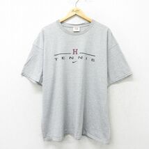 XL/古着 ナイキ NIKE 半袖 ビンテージ Tシャツ メンズ 90s テニス 大きいサイズ クルーネック グレー 霜降り 24feb19 中古_画像1