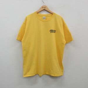 XL/古着 半袖 ビンテージ Tシャツ メンズ 00s mello Yello 大きいサイズ コットン クルーネック 黄 イエロー 24feb19 中古