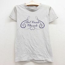 古着 半袖 ビンテージ Tシャツ キッズ ボーイズ 子供服 80s BelCanto クルーネック グレー 24feb20_画像1