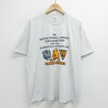 XL/古着 ジャージーズ 半袖 ビンテージ Tシャツ メンズ 90s ポリス 警察 ゴールデングローブ クルーネック 薄グレー 霜降り 24feb21 中古_画像1