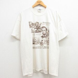 XL/古着 ジャージーズ 半袖 ビンテージ Tシャツ メンズ 00s リンカーン 大きいサイズ クルーネック 生成り 24feb21 中古