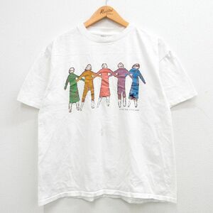 XL/古着 オニータ ONEITA 半袖 ビンテージ Tシャツ メンズ 90s FINE FRIENDS コットン クルーネック 白 ホワイト spe 24feb22 中古