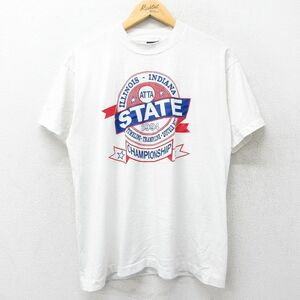 L/古着 フルーツオブザルーム 半袖 ビンテージ Tシャツ メンズ 90s イリノイ ATTA クルーネック 白 ホワイト spe 24feb23 中古