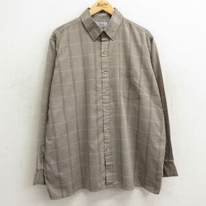 XL/古着 アロー 長袖 シャツ メンズ 90s 大きいサイズ ボタンダウン ベージュ他 カーキ チェック 24feb23 中古 トップス