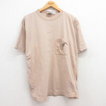 XL/古着 ドッカーズ 半袖 ビンテージ Tシャツ メンズ 00s ワンポイントロゴ 胸ポケット付き コットン クルーネック ベージュ カーキ 24feb2_画像1