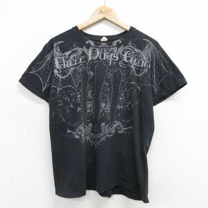 M/古着 半袖 ビンテージ ロック バンド Tシャツ メンズ 00s スリーデイズグレイス コットン クルーネック 黒 ブラック 24feb24 中古