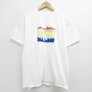 L/古着 ヘインズ 半袖 ビンテージ Tシャツ メンズ 90s ヨット Sabre コットン クルーネック 白 ホワイト 24feb24 中古