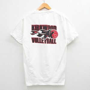 M/古着 ヘインズ 半袖 ビンテージ Tシャツ メンズ 00s バレーボール KIRKWOOD コットン クルーネック 白 ホワイト 24feb26 中古