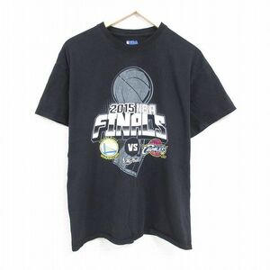 XL/古着 半袖 Tシャツ メンズ NBA クリーブランドキャバリアーズ クルーネック 黒 ブラック バスケットボール 24feb26 中古