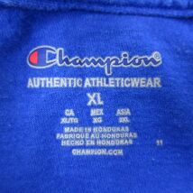 XL/古着 チャンピオン Champion 半袖 ブランド Tシャツ メンズ ワンポイントロゴ 大きいサイズ クルーネック 青 ブルー 24feb27 中古_画像3