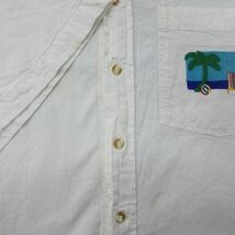 XL/古着 半袖 シャツ メンズ 90s アルバ ヤシの木 海 ロング丈 白 ホワイト 24feb27 中古 トップス_画像8