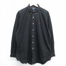 XL/古着 ラルフローレン ゴルフ 長袖 ブランド シャツ メンズ 90s ワンポイントロゴ TILDEN ロング丈 大きいサイズ コットン ボタンダウン_画像1