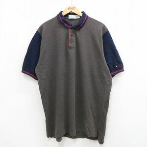 XL/古着 半袖 ポロ シャツ メンズ 90s KOCH 鹿の子 大きいサイズ コットン 茶他 ブラウン 24feb28 中古 トップス