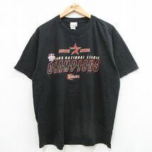 XL/古着 半袖 ビンテージ Tシャツ メンズ 00s MLB ヒューストンアストロズ ワールドシリーズ コットン クルーネック 黒 ブラック メジャー_画像1