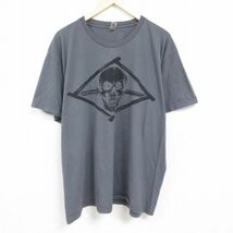 XL/古着 アメリカンアパレル 半袖 Tシャツ メンズ スカル 大きいサイズ コットン クルーネック グレー spe 24feb28 中古_画像1