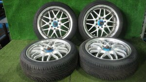 ◆ レーシングスパルコ Racing SPARCO アルミホイール タイヤ 15インチ 4本 PCD100 8穴 +40 165/50R15 72φ FULLWAY HP108 16年 中古 B7