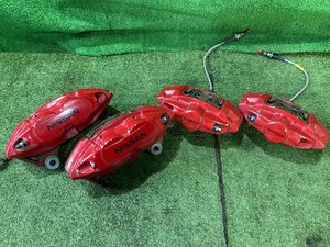 ◆ 日産 フーガ GY50【 アケボノ AKEBONO フロント リア キャリパー 4POT 2POT セット 】Y51 V36 Z34 中古品 B128 2I6-6◆