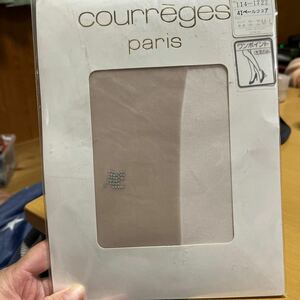 ●courreges クレージュ パンティストッキング　パンスト　足首ワンポイント M～L　ペールココア●