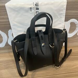 M: new goods unused FURLA Furla 2WAY handbag lady's tote bag shoulder bag black 
