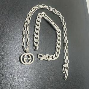 M：GUCCI グッチ　ネックレス　ブレス　AG925 シルバー　セット　インターロッキング　ダブルG ノット　インフェニティー　ブレスレット