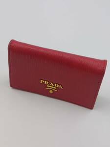 PRADA プラダ サフィアーノ レザー 名刺入れ カードケース カード入れ ゴールド金具 pink ピンク レディース 傷みあり