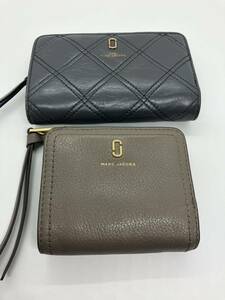 ★美品★ marc jacobs マークジェイコブス　折りたたみ革財布　2点セット グレー　グレージュ　ウォレット