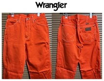 希少★90s Wrangler★デッドストック(未使用)★13MWZ★M1132-10/カラーパンツ★リベットはSCOVILL★W29/(お)_画像4