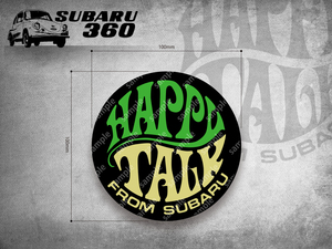 スバル360用『HAPPY TALK』デザインステッカー　1969〜1970年代北米販売でのセールスキャチコピーロゴデザインを再現 （type02）屋外仕様