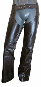LL size chaps original leather 3896 tea color Brown BROWN cow leather kau leather american Harley Stan Hansen kau Boy Indian 