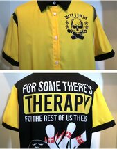 新品 Sサイズ ボーリングシャツ レギュラーカラー 1329 黄色×黒 イエロー ブラック ロカビリー 骸骨 スカル 柄シャツ バックプリント_画像6
