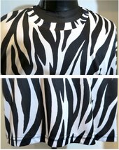 新品 4XLサイズ ゼブラ柄Tシャツ 597 白×黒 大きなサイズ アニマル シマウマ柄 ヴィジュアル系 ロック モード パンク ビッグサイズ_画像3