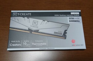 【新品未開封】Team DDR4メモリ 3200MHz 32GB(16GBx2) TTCCD432G3200HC22DC01 PC4-25600 デスクトップPC用