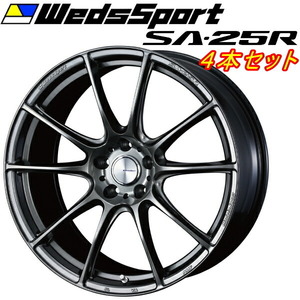 ウェッズスポーツ SA-25R ホイール4本 プラチナシルバーブラック 8.5-19inch 5H/PCD114.3 inset+45