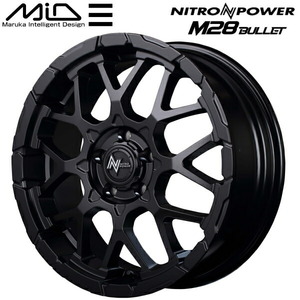 MID ナイトロパワー M28 BULLET S ホイール1本 セミグロスブラック 7.0J-16inch 5H/PCD114.3 inset+40