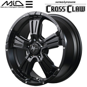 MID ナイトロパワー CROSS CLAW ホイール4本 セミグロスブラック/ピアスドリルド 6.0J-16inch 5H/PCD139.7 inset-5