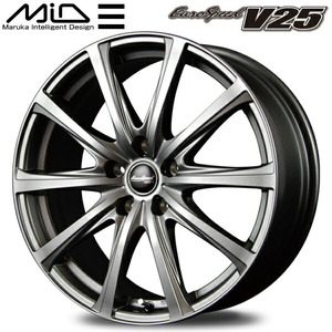 MID ユーロスピード V25 ホイール4本 メタリックグレー 7.0J-17inch 5H/PCD100 inset+48