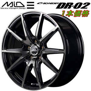 MID シュナイダー DR-02 ホイール1本 ブラックポリッシュ+ブラッククリア 7.0J-17inch 5H/PCD100 inset+50