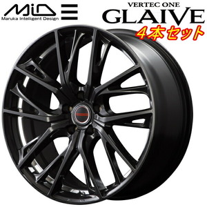 MID VERTEC ONE GLAIVE ホイール4本 ダイヤモンドブラック/リムエッジ＆アンダーカットDC 7.0J-17inch 5H/PCD114.3 inset+40